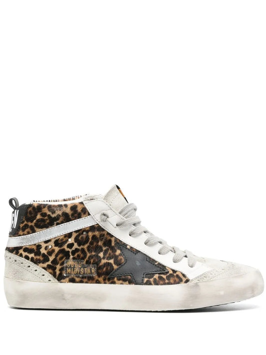 Golden Goose Mid Star Leopard Print